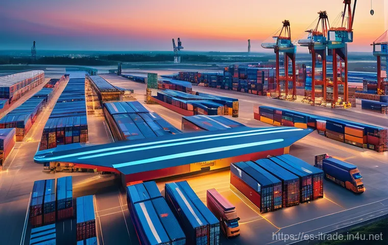 무역사무실무 - **Prompt 1: The Future of Global Logistics and Supply Chain Technology**
    An ultra-modern, high-t...