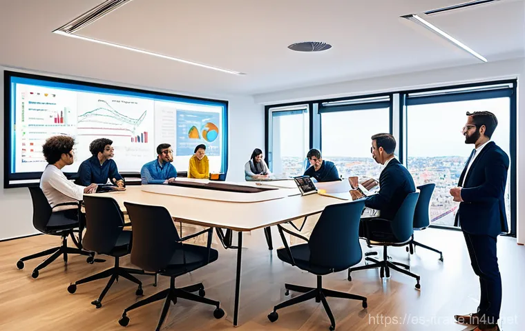 무역경쟁력강화방안 - **Digital Innovation Hub in a Spanish City**
    A vibrant and modern co-working space bathed in abu...