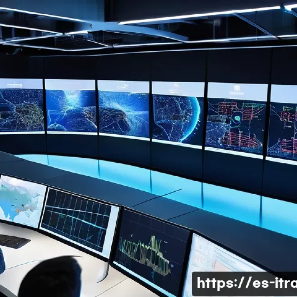 무역사고대응전략 - **Global Supply Chain Control Center**
    A futuristic, high-tech command center buzzing with activ...