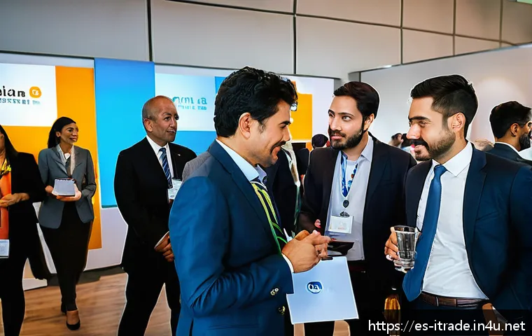 국제무역분야경력개발 - A dynamic international business networking event set in a modern conference hall in Mexico City, fe...